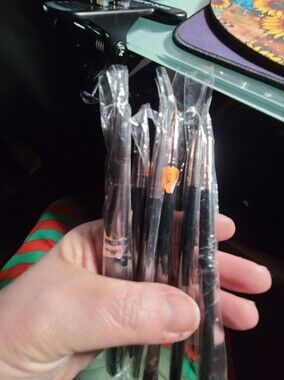 Set of Black Makeup Brushes - Packaged